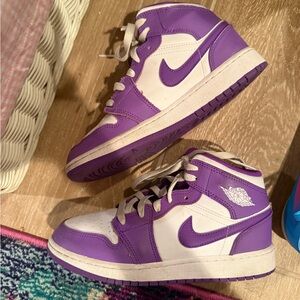 Nike Purple and White High-Top Sneakers
